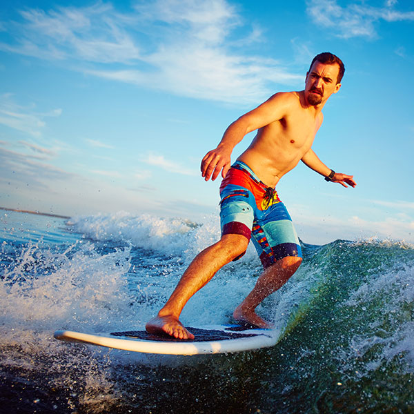 Man on surfing board